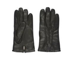 Guantes de piel de cordero negros para hombre-Bexley Best