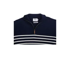 Jersey con cuello cremallera marinero para hombre Marino y Crudo Vladiac-Bexley Store