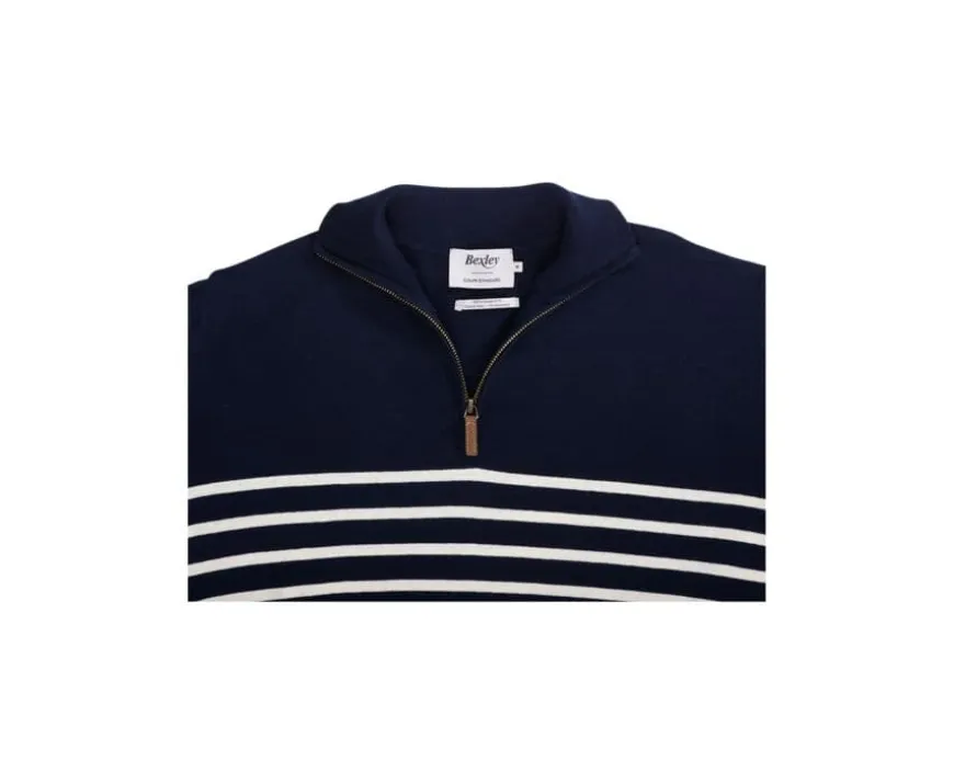 Jersey con cuello cremallera marinero para hombre Marino y Crudo Vladiac-Bexley Store