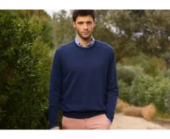 Jersey de hombre Algodón orgánico/lino Navy Vaquero Clindmir-Bexley Fashion