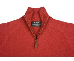 Jersey de hombre de lana con cuello con cremallera Rojo moteado Kenneth-Bexley Sale