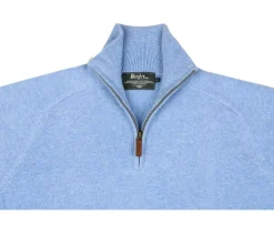 Jersey de hombre de lana con cuello con cremallera Azul moteado Kenneth-Bexley Clearance
