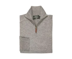 Jersey de hombre de lana con cuello con cremallera Gris moteado Kenneth-Bexley Best Sale