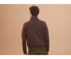 Jersey de hombre de lana con cuello con cremallera Marrón Kenneth-Bexley Flash Sale