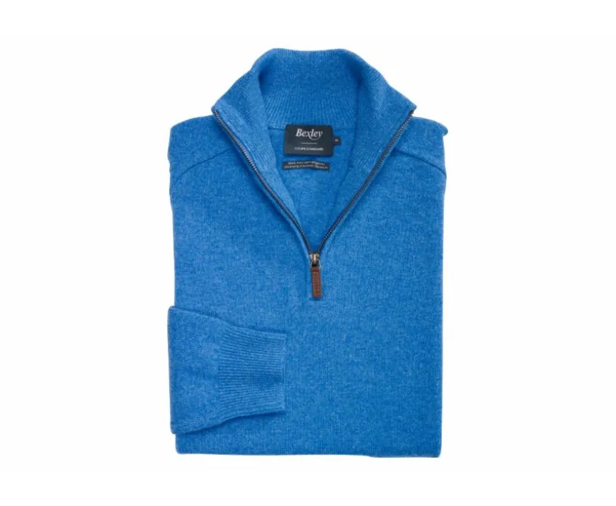Jersey de hombre de lana con cuello con cremallera Mar Azul Kenneth-Bexley Cheap