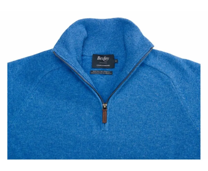 Jersey de hombre de lana con cuello con cremallera Mar Azul Kenneth-Bexley Cheap
