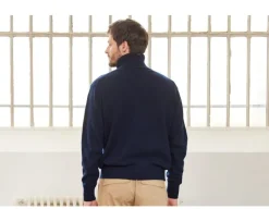 Jersey de lana con cuello alto para hombre Azul Marino Kenneric-Bexley Shop