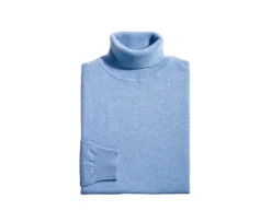 Jersey de lana con cuello alto hombre Azul Moteado Emeric-Bexley Shop