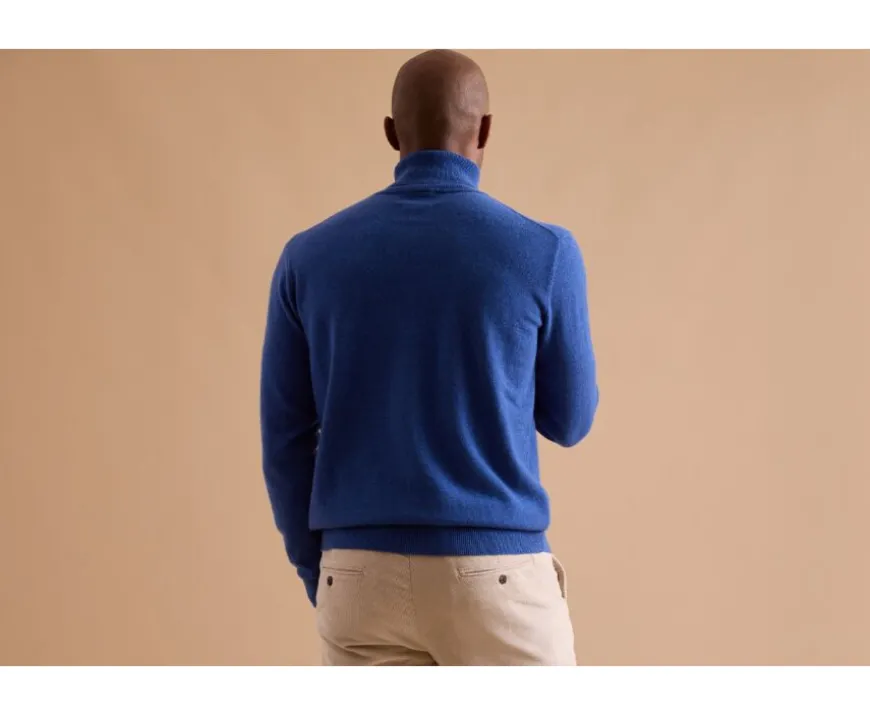 Jersey de lana con cuello alto hombre Azul Jean Moteado Emeric-Bexley Flash Sale