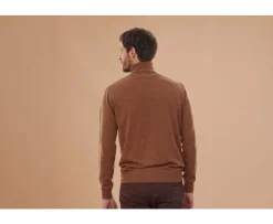 Jersey de lana con cuello alto hombre Avellana Moteado Emeric-Bexley Flash Sale