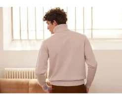 Jersey de lana con cuello alto para hombre Beis Claro Kenneric-Bexley Shop