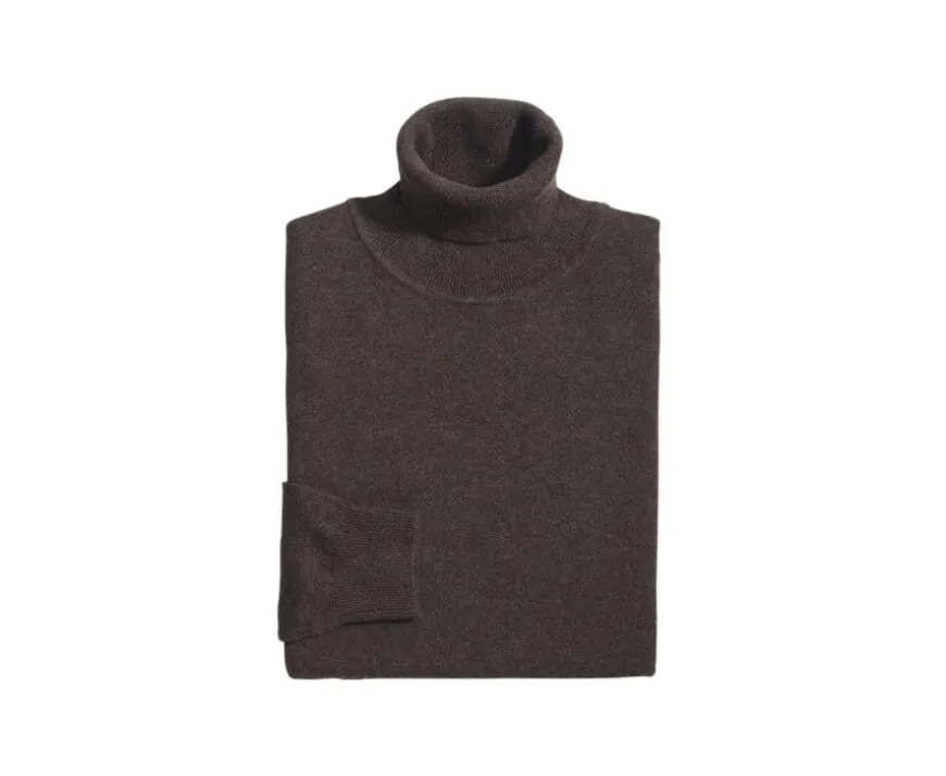 Jersey de lana con cuello alto hombre Chocolate Oscuro Emeric-Bexley New