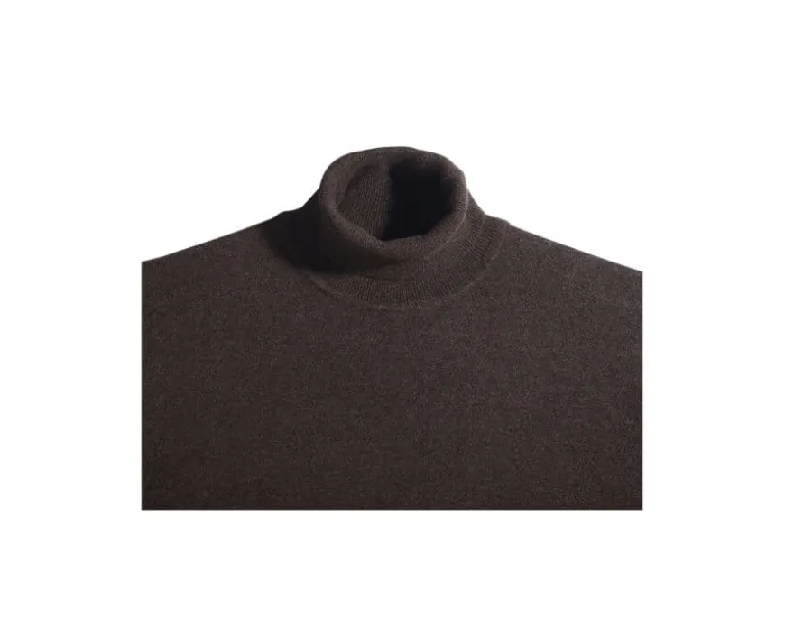Jersey de lana con cuello alto hombre Chocolate Oscuro Emeric-Bexley New