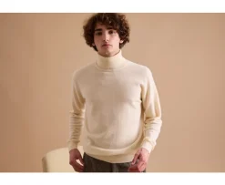 Jersey de lana con cuello alto hombre Crudo Emeric-Bexley Cheap