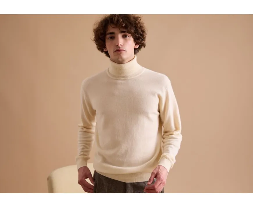 Jersey de lana con cuello alto hombre Crudo Emeric-Bexley Cheap