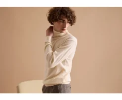 Jersey de lana con cuello alto hombre Crudo Emeric-Bexley Cheap