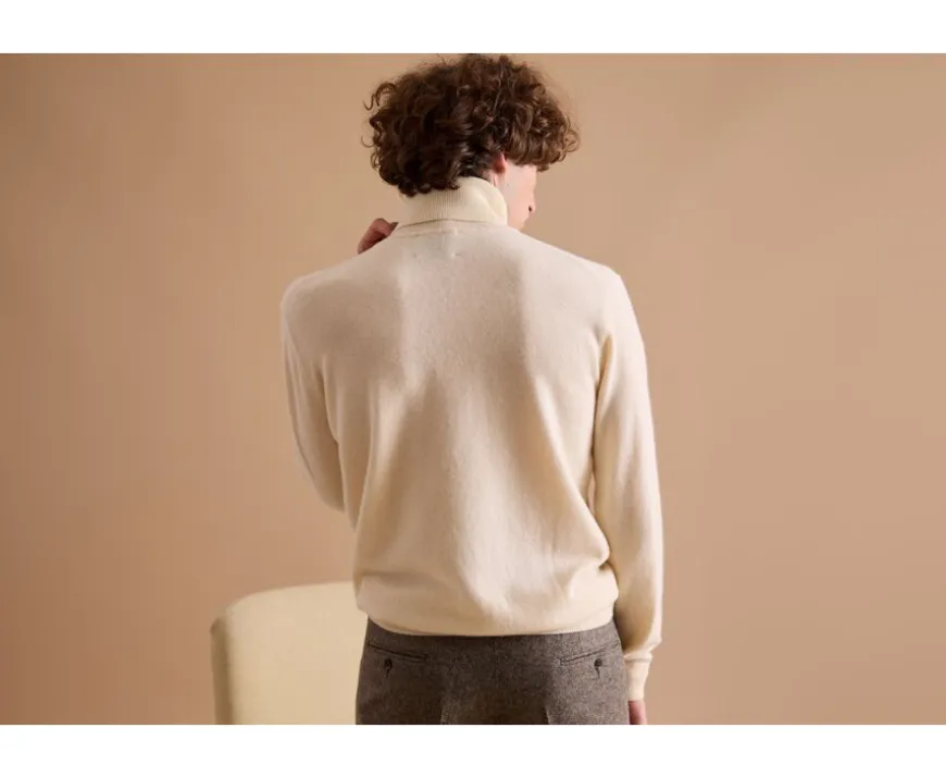 Jersey de lana con cuello alto hombre Crudo Emeric-Bexley Cheap