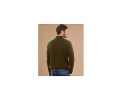 Jersey de lana con cuello de pico para hombre Verde Elian-Bexley Sale