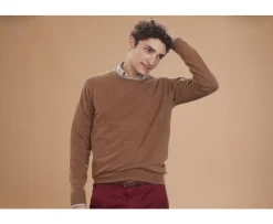 Jersey de lana con cuello redondo Avellana Moteado de hombre  Conan-Bexley Best Sale