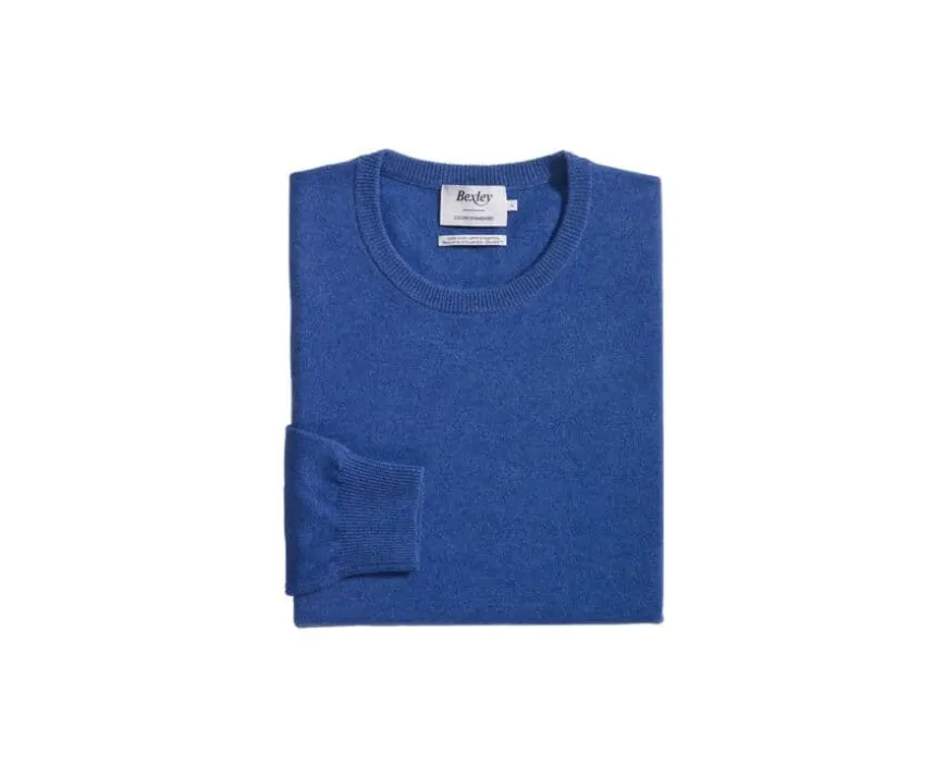 Jersey de lana con cuello redondo Azul Jean moteado Conan-Bexley Outlet