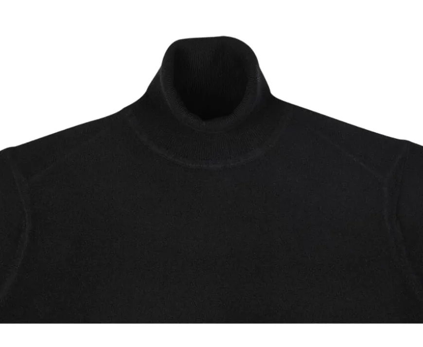 Jersey de lana con cuello vuelto para hombre Negro Emeric-Bexley New