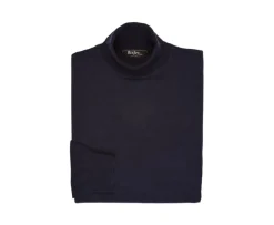 Jersey de lana con cuello vuelto para hombre Navy Emeric-Bexley Store