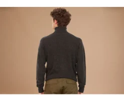 Jersey de lana con cuello vuelto para hombre Gris Antracita moteado Emeric-Bexley Hot