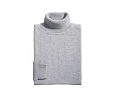 Jersey de lana con cuello vuelto para hombre Gris moteado Emeric-Bexley Hot