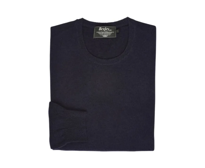 Jersey de lana de cuello redondo para hombre Navy Conan-Bexley New