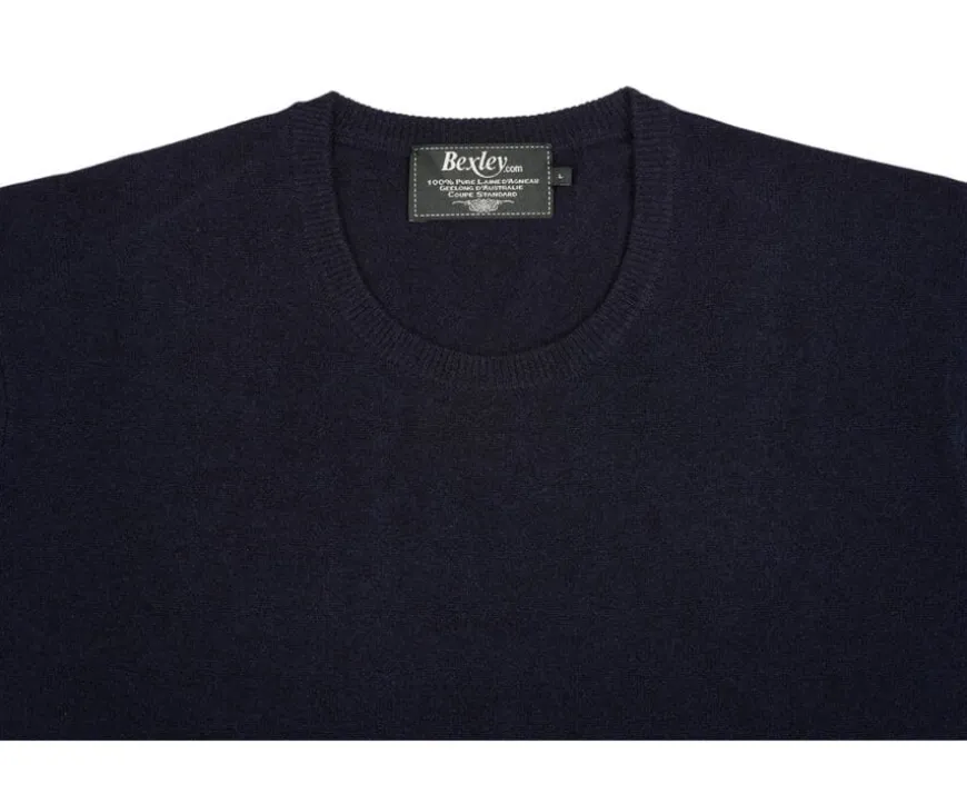 Jersey de lana de cuello redondo para hombre Navy Conan-Bexley New