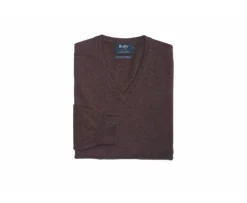 Jersey de lana para hombre con cuello en V Marrón Elian-Bexley Cheap