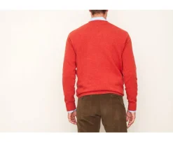 Jersey de lana para hombre con cuello en V Fuego moteado Elian-Bexley Sale