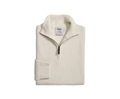Jersey de lana para hombre con cuello cremallera Crudo Kenthan-Bexley Fashion
