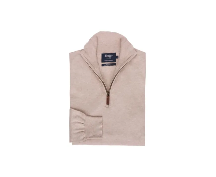 Jersey fino de de hombre - Algodón/cachemira - Beis moteado Vlad-Bexley Outlet