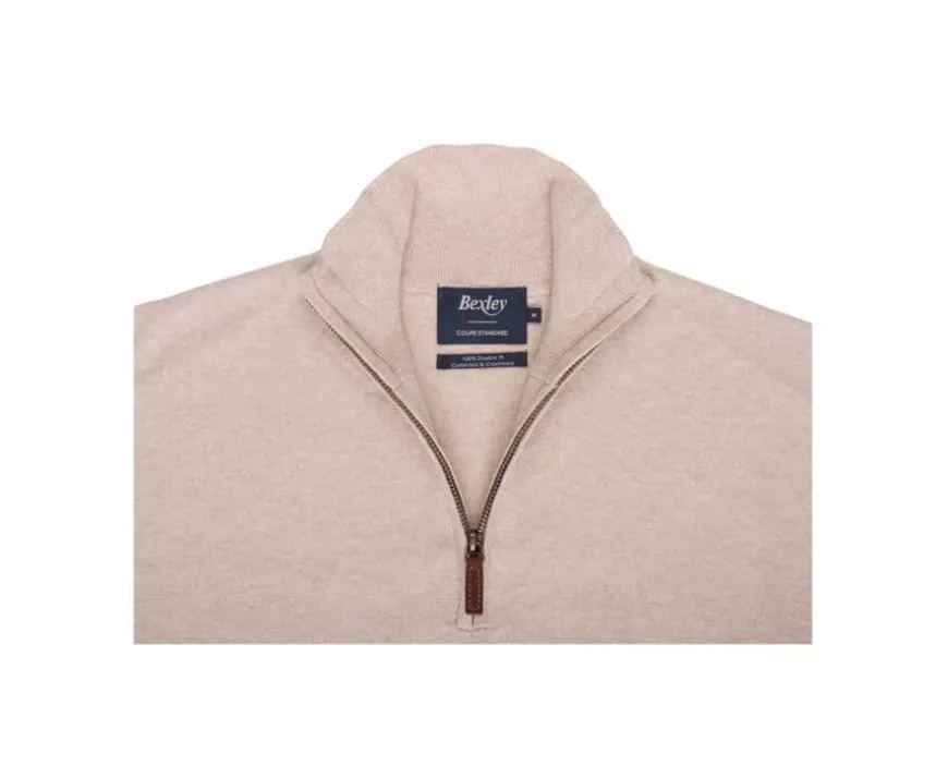 Jersey fino de de hombre - Algodón/cachemira - Beis moteado Vlad-Bexley Outlet