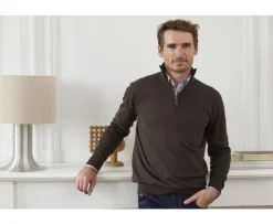 Jersey fino de hombre - Algodón/cachemira - Chocoate oscuro Vlad-Bexley Hot