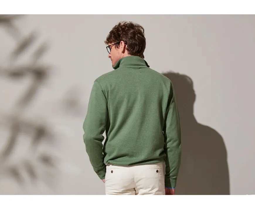 Jersey fino de hombre - Algodón/cachemira - Verde tila Vlad-Bexley Discount