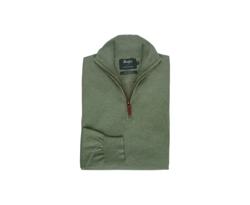 Jersey fino de hombre - Algodón/cachemira - Verde tila Vlad-Bexley Discount