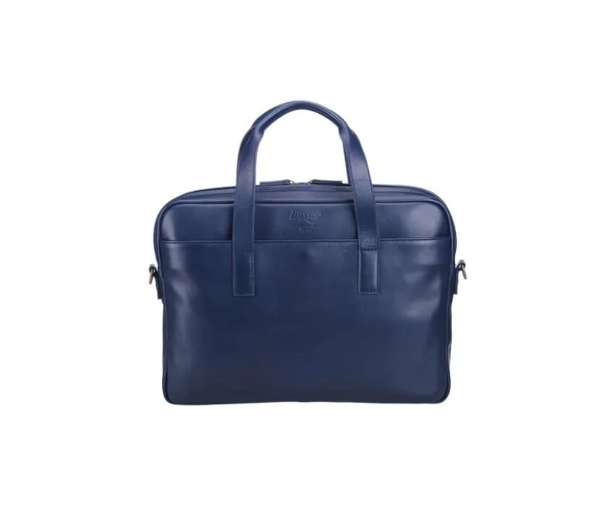 Maletín de cuero Navy para hombre Harwinton-Bexley Fashion