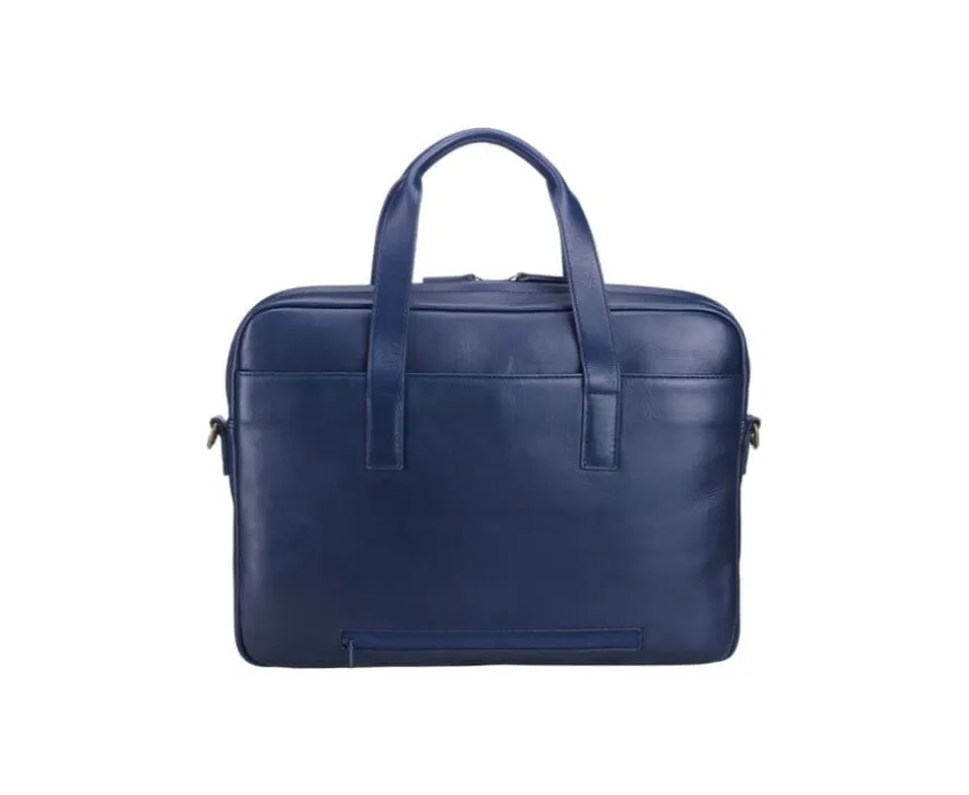 Maletín de cuero Navy para hombre Harwinton-Bexley Fashion