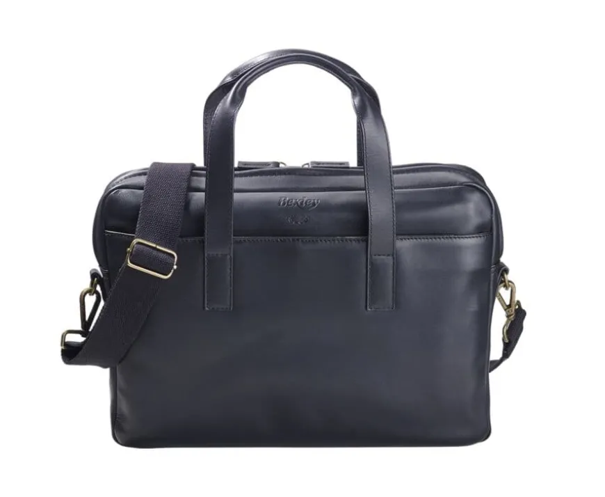 Maletín de cuero Negro para hombre - HARWINTON |-Bexley Online