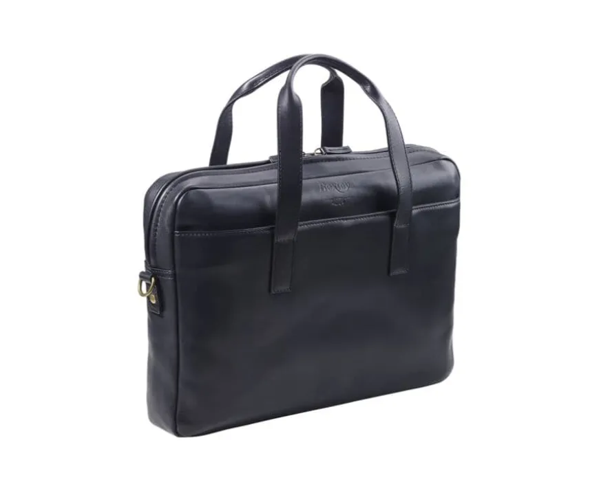 Maletín de cuero Negro para hombre - HARWINTON |-Bexley Online