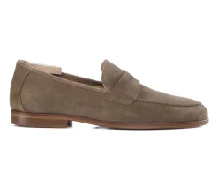 Mocasín de hombre de piel Terciopelo Topo Dervio-Bexley Fashion