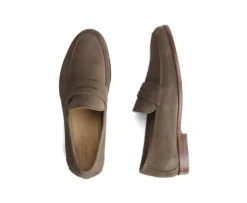Mocasín de hombre de piel Terciopelo Topo Dervio-Bexley Fashion