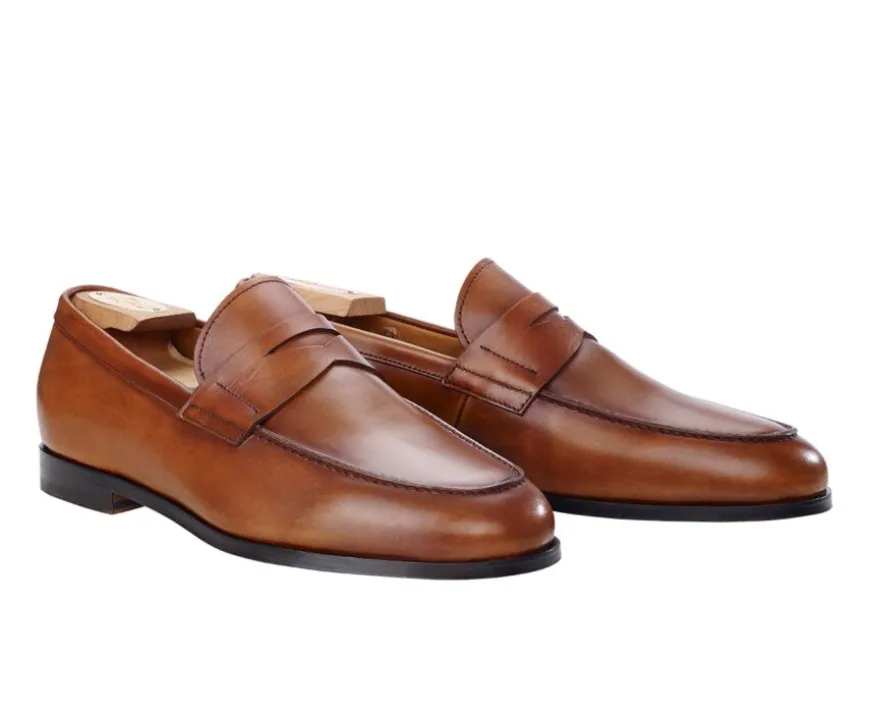 Mocasín de piel para hombre Dorado Patinado Derybrook-Bexley New