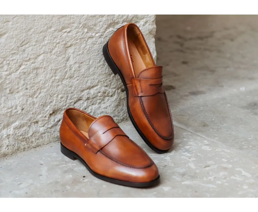 Mocasín de piel para hombre Dorado Patinado Derybrook-Bexley New