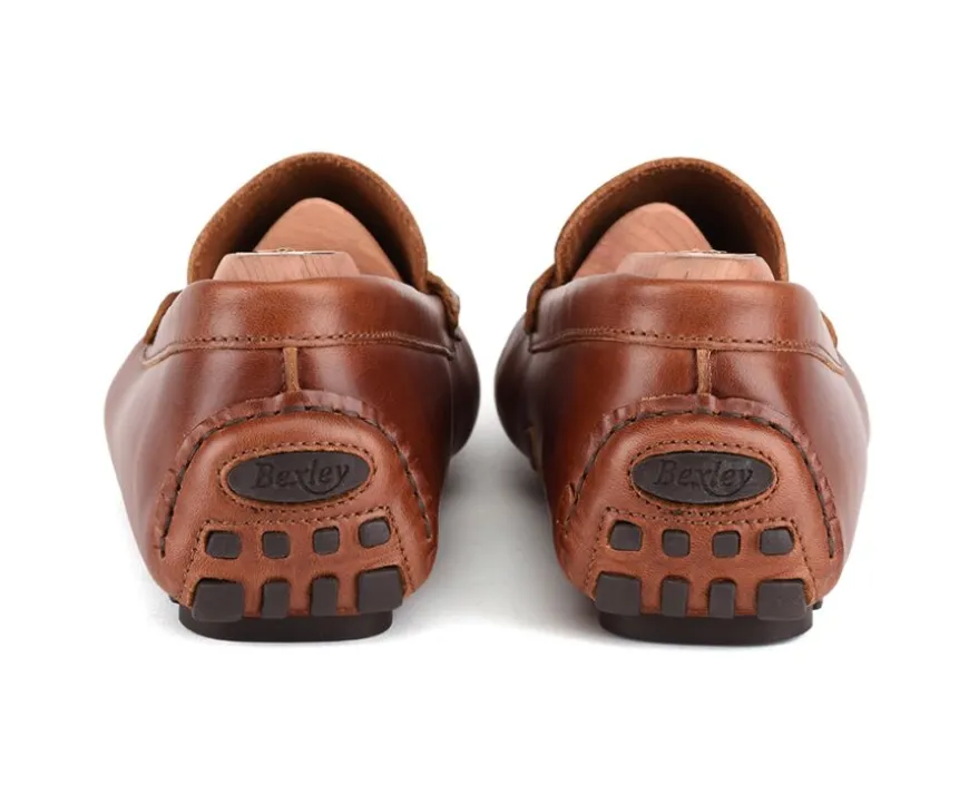 Mocasín de verano para hombre en piel Dark Chestnut Ferguson-Bexley Shop