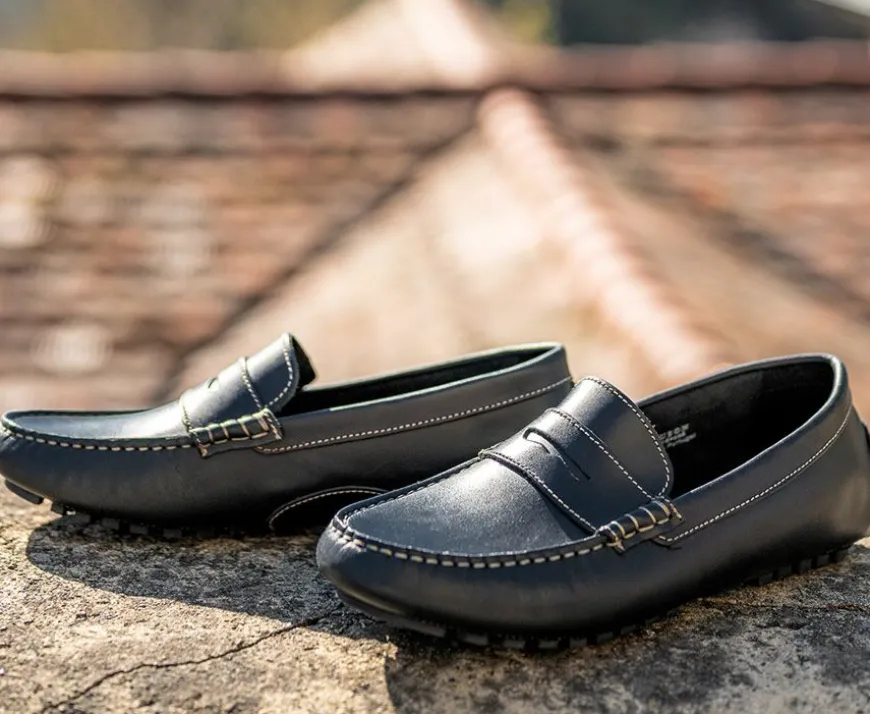 Mocasín de verano para hombre piel Negro Ferguson-Bexley Online
