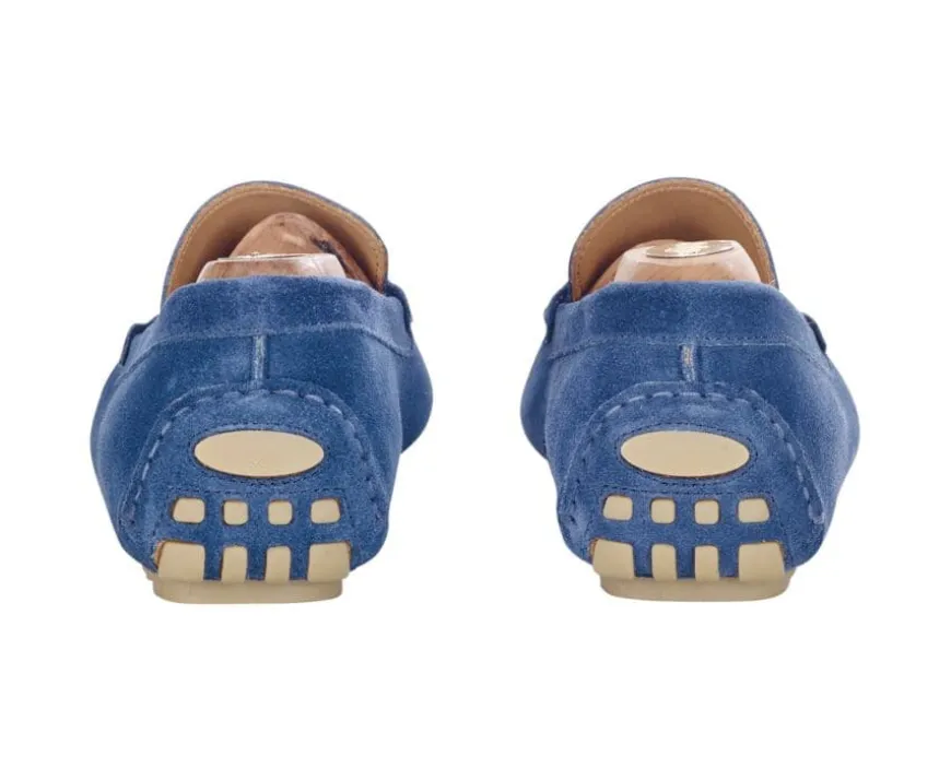 Mocasín de verano para hombre Terciopelo Azul Indigo Ferguson-Bexley New