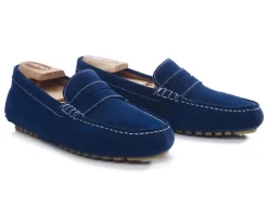 Mocasín de verano para hombre Terciopelo Índigo Ferguson-Bexley Flash Sale